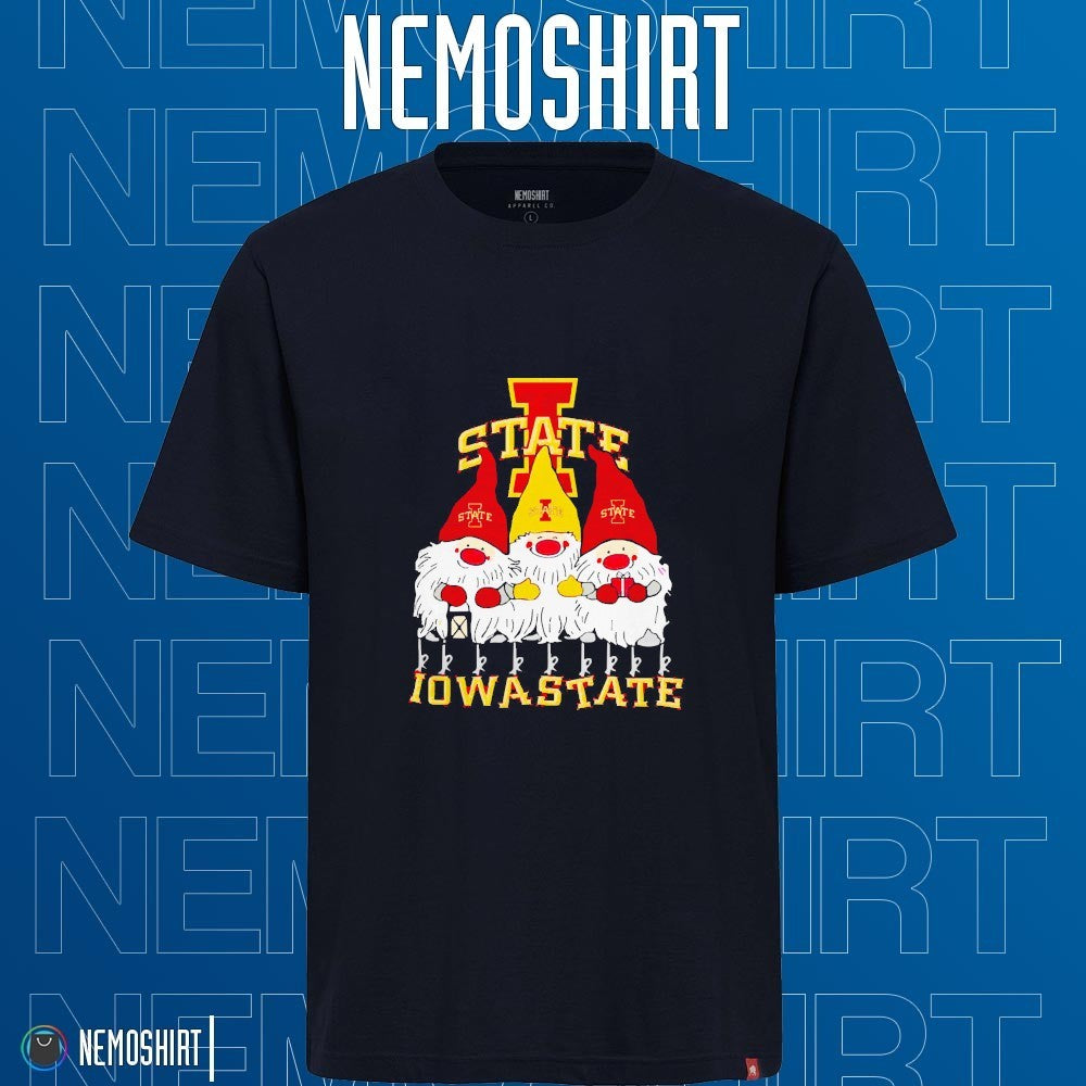 Gnome happy face Iowa State Cyclones Christmas - Adult & Kids T-Shirts, Sweatshirts & Hoodies apparel design preview 1
