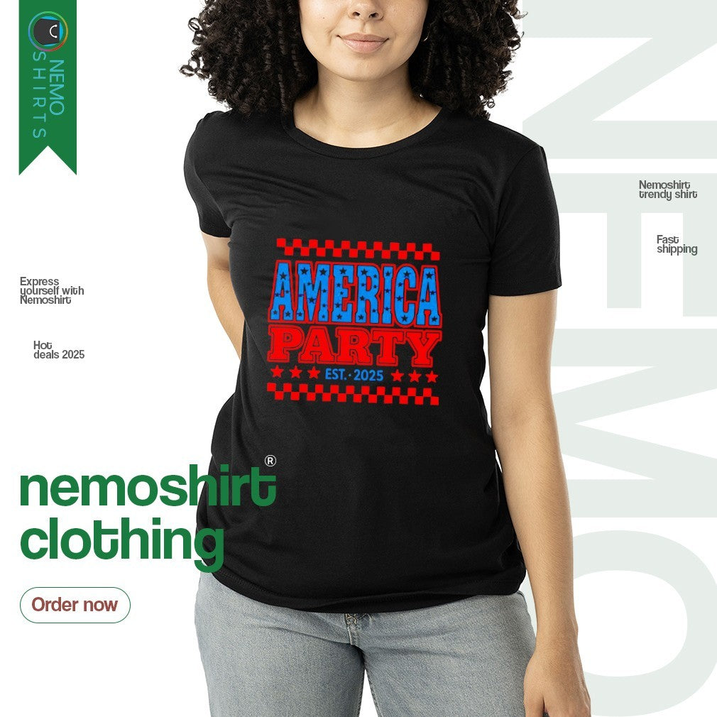 Elon Musk new America party est 2025 - Adult & Kids T-Shirts, Sweatshirts & Hoodies apparel design preview 3
