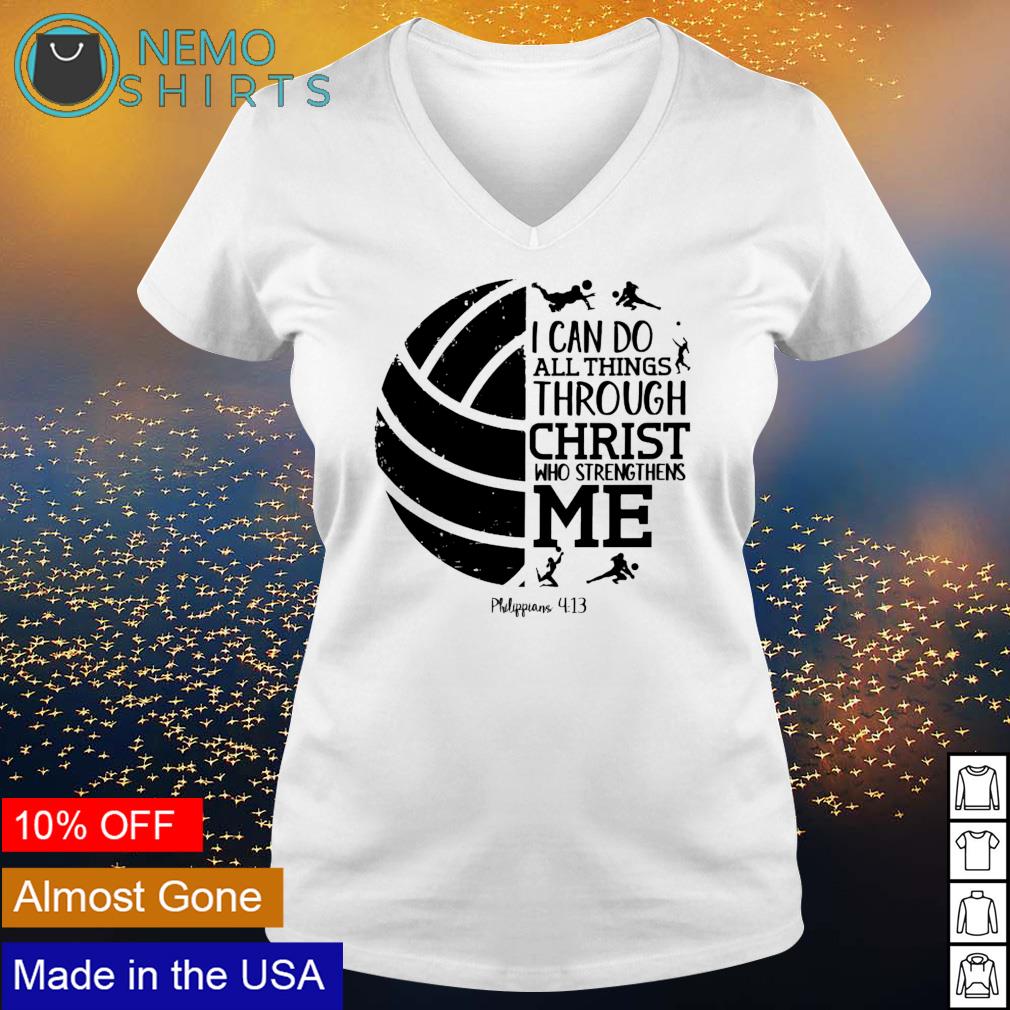Volleyball I can do all things through Christ who - Adult & Kids T-Shirts, Sweatshirts & Hoodies apparel design preview 5