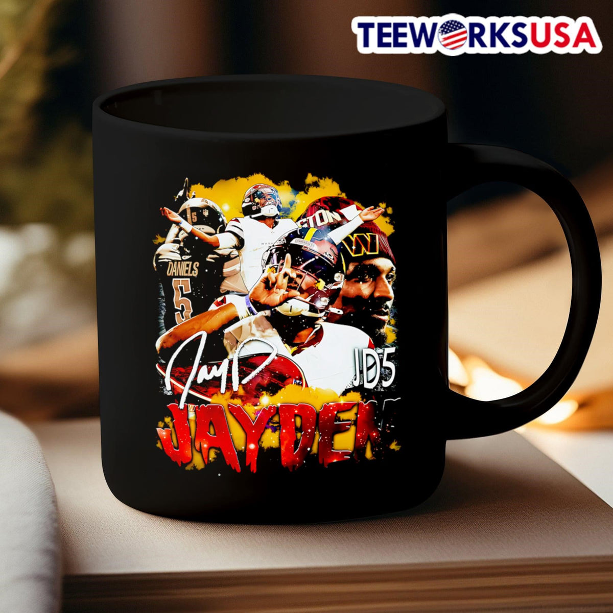 Jayden Daniels JD5 Washington Commanders football - Adult & Kids T-Shirts, Sweatshirts & Hoodies apparel design preview 3