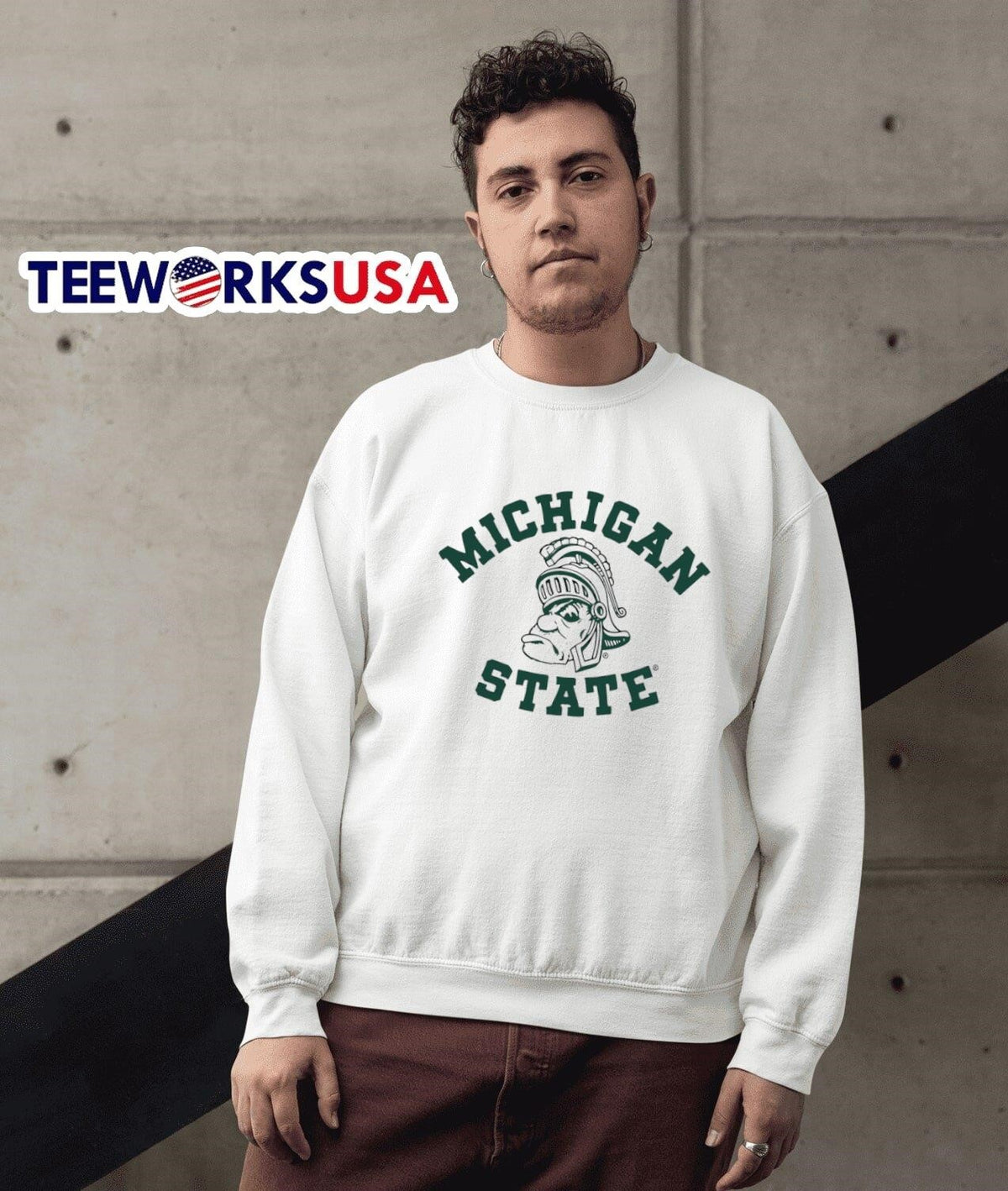 Michigan State Gruff Sparty Gray - Adult & Kids T-Shirts, Sweatshirts & Hoodies apparel design preview 3