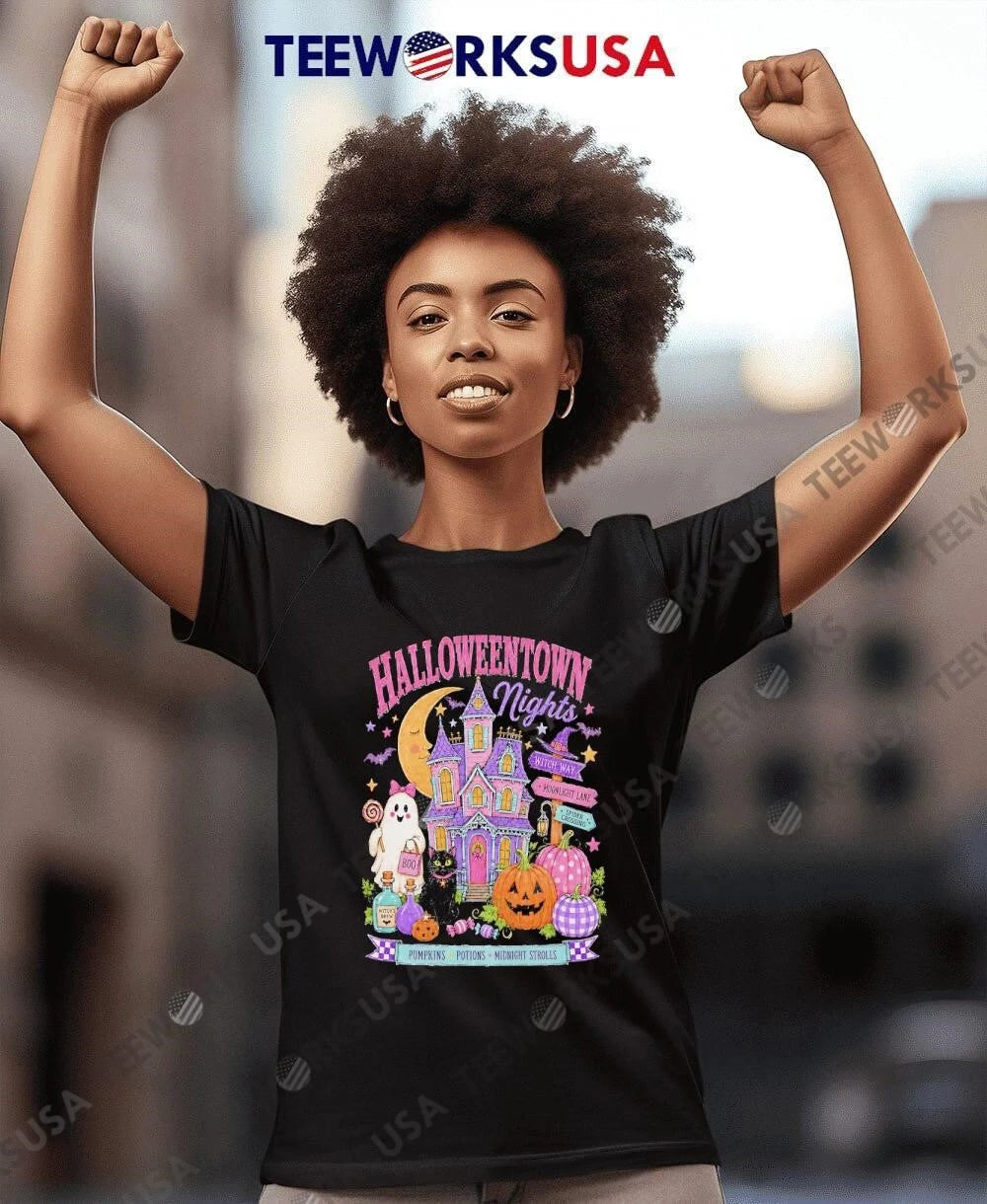 Halloweentown Nights Pumpkins Potions Midnight - Adult & Kids T-Shirts, Sweatshirts & Hoodies apparel design preview 7