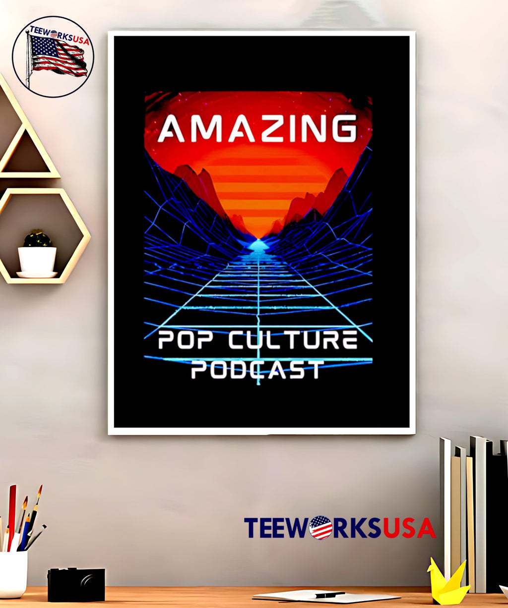 Amazing Pop Culture Podcast Synthwave - Adult & Kids T-Shirts, Sweatshirts & Hoodies apparel design preview 5