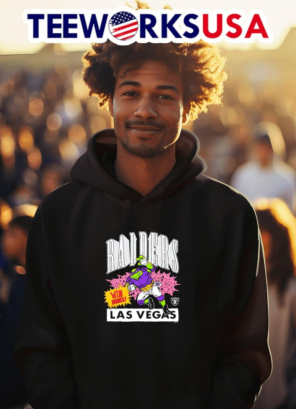TMNT Donatello x Las Vegas Raiders win dudes - Adult & Kids T-Shirts, Sweatshirts & Hoodies apparel design preview 1