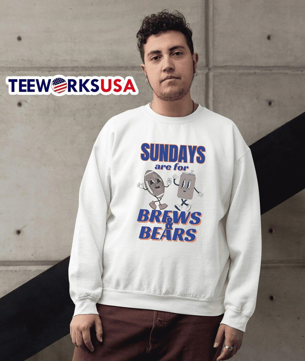 Chicago bears Football sundays are for brews n - Adult & Kids T-Shirts, Sweatshirts & Hoodies apparel design preview 3