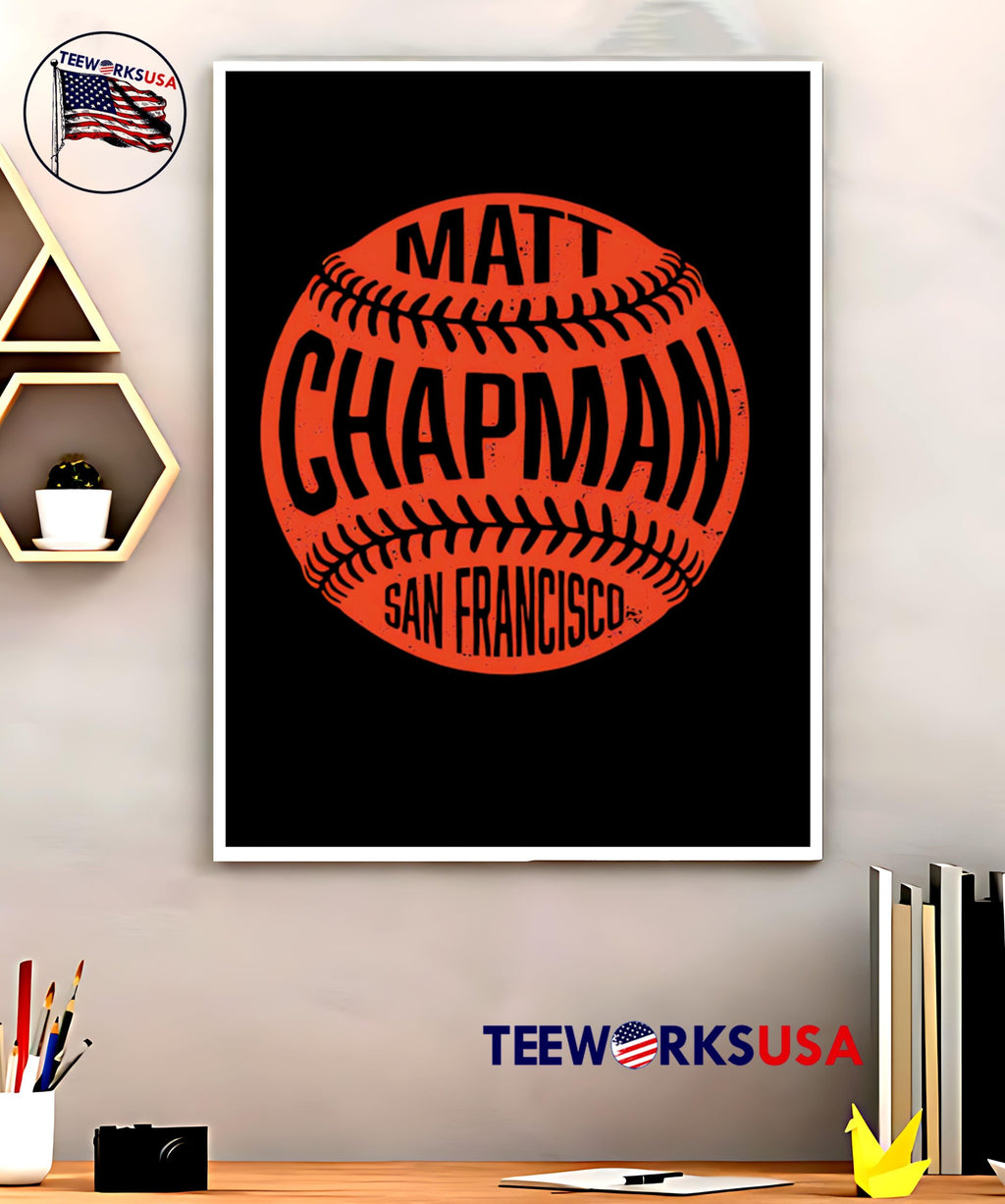 Matt Chapman San Francisco Vintage Baseball - Adult & Kids T-Shirts, Sweatshirts & Hoodies apparel design preview 5