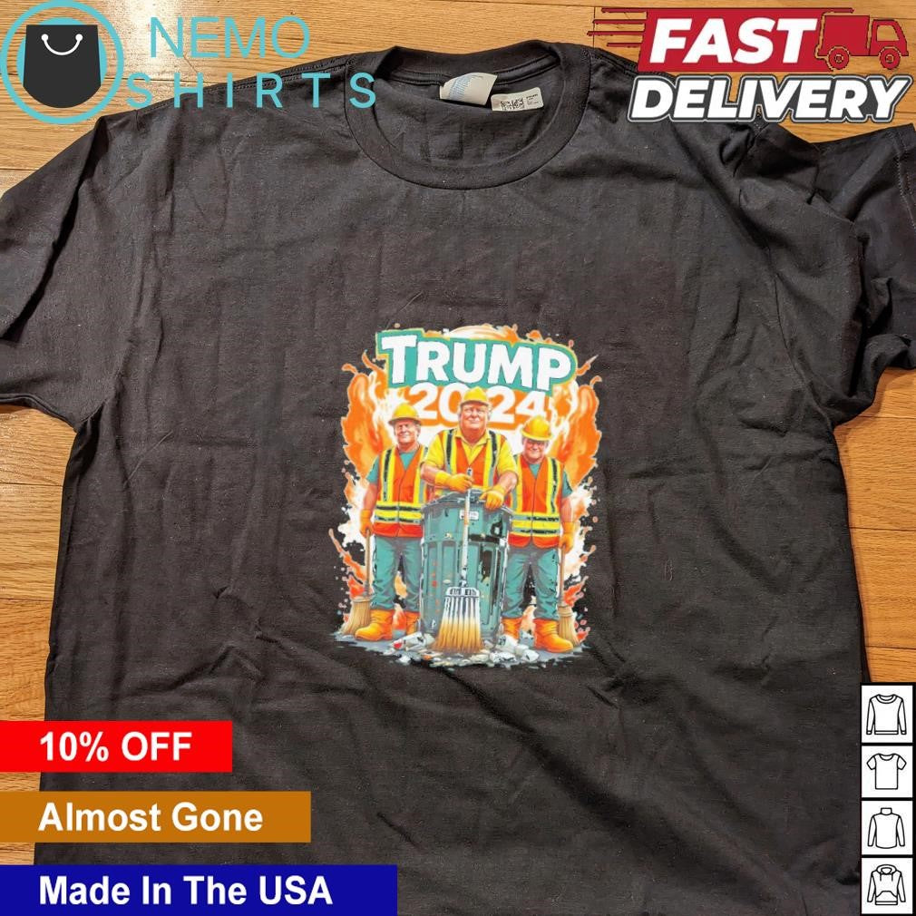 Trump 2024 garbage crew cleaning up - Adult & Kids T-Shirts, Sweatshirts & Hoodies apparel design preview 4