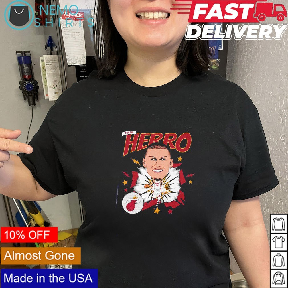 Tyler Herro Miami Heat player caricature - Adult & Kids T-Shirts, Sweatshirts & Hoodies apparel design preview 3