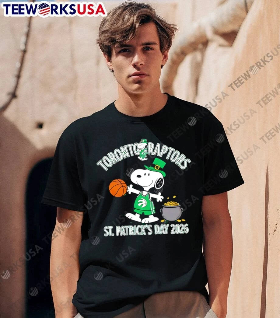 Toronto Raptors x Snoopy St Patrick's day 2026 - Adult & Kids T-Shirts, Sweatshirts & Hoodies apparel design preview 1