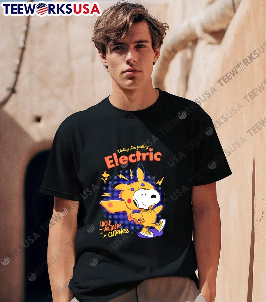 Snoopy in a Pikachu costume to day I'm Feeling - Adult & Kids T-Shirts, Sweatshirts & Hoodies apparel design preview 1