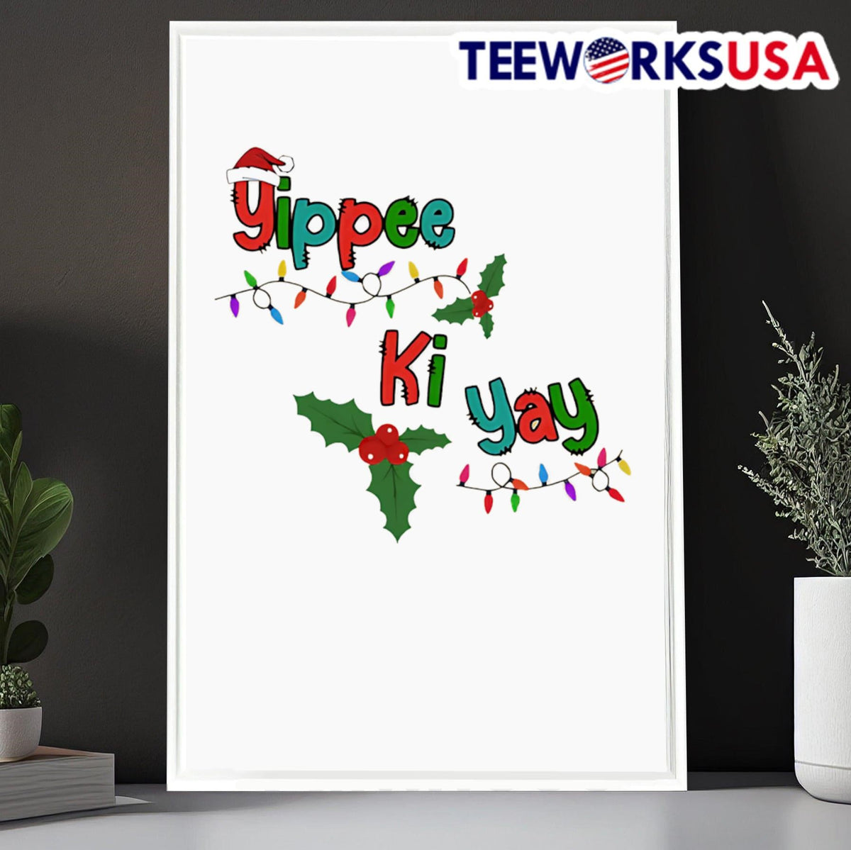 Yippee Ki Yay Christmas lights - Adult & Kids T-Shirts, Sweatshirts & Hoodies apparel design preview 6