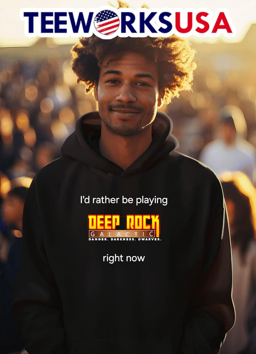 I'd rather be playing Deep Rock Galactic right now - Adult & Kids T-Shirts, Sweatshirts & Hoodies apparel design preview 2