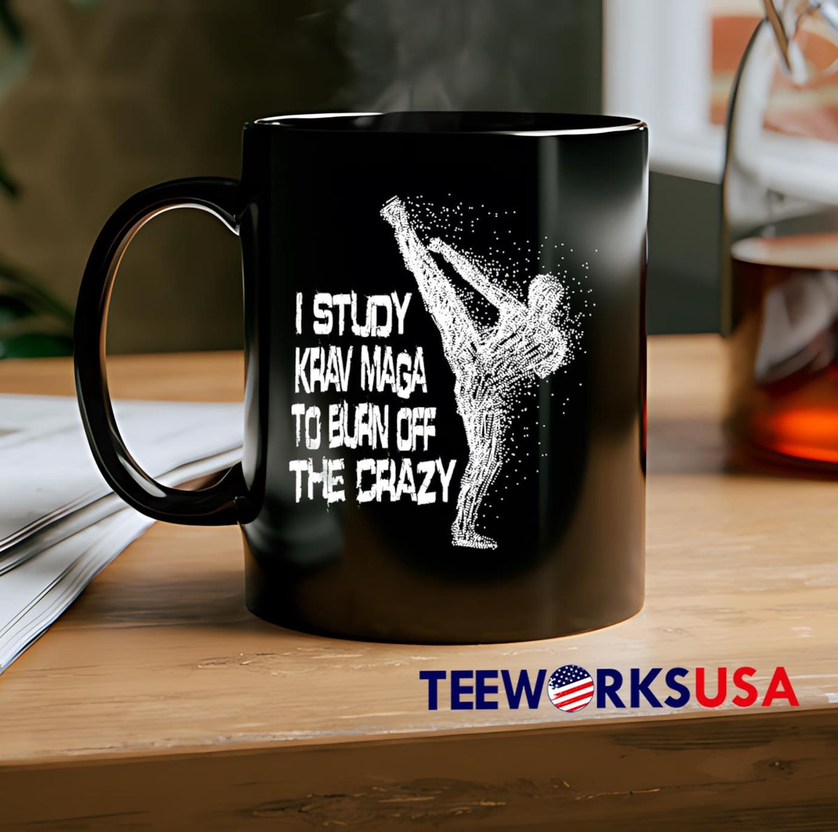 I Study Krav Maga To Burn Off The Crazy - Adult & Kids T-Shirts, Sweatshirts & Hoodies apparel design preview 2