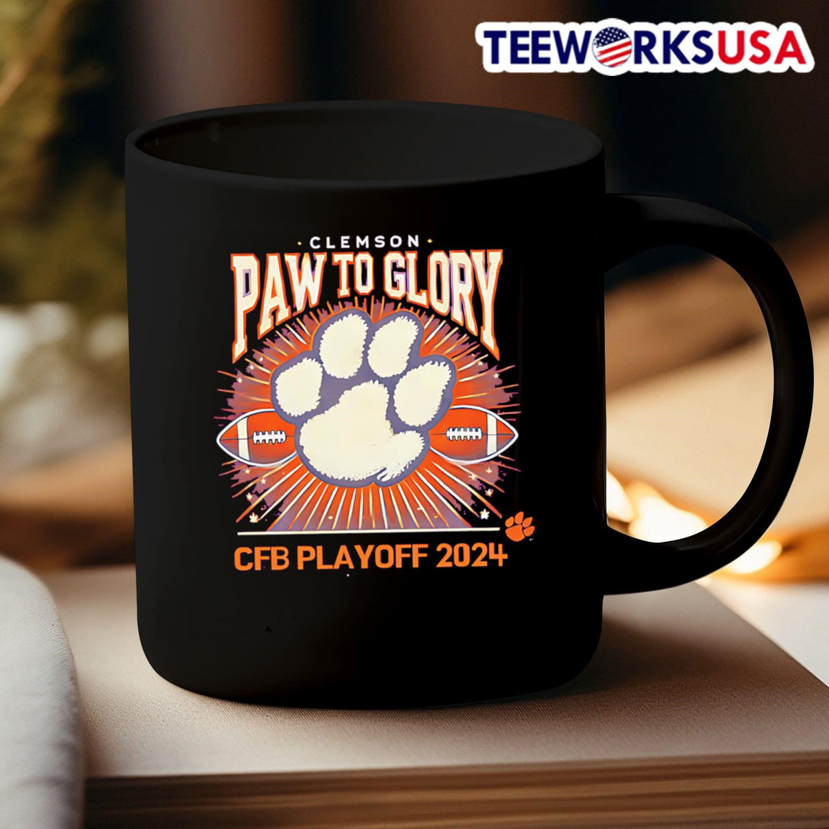 Clemson paw to glory CFB Playoff 2024 - Adult & Kids T-Shirts, Sweatshirts & Hoodies apparel design preview 3