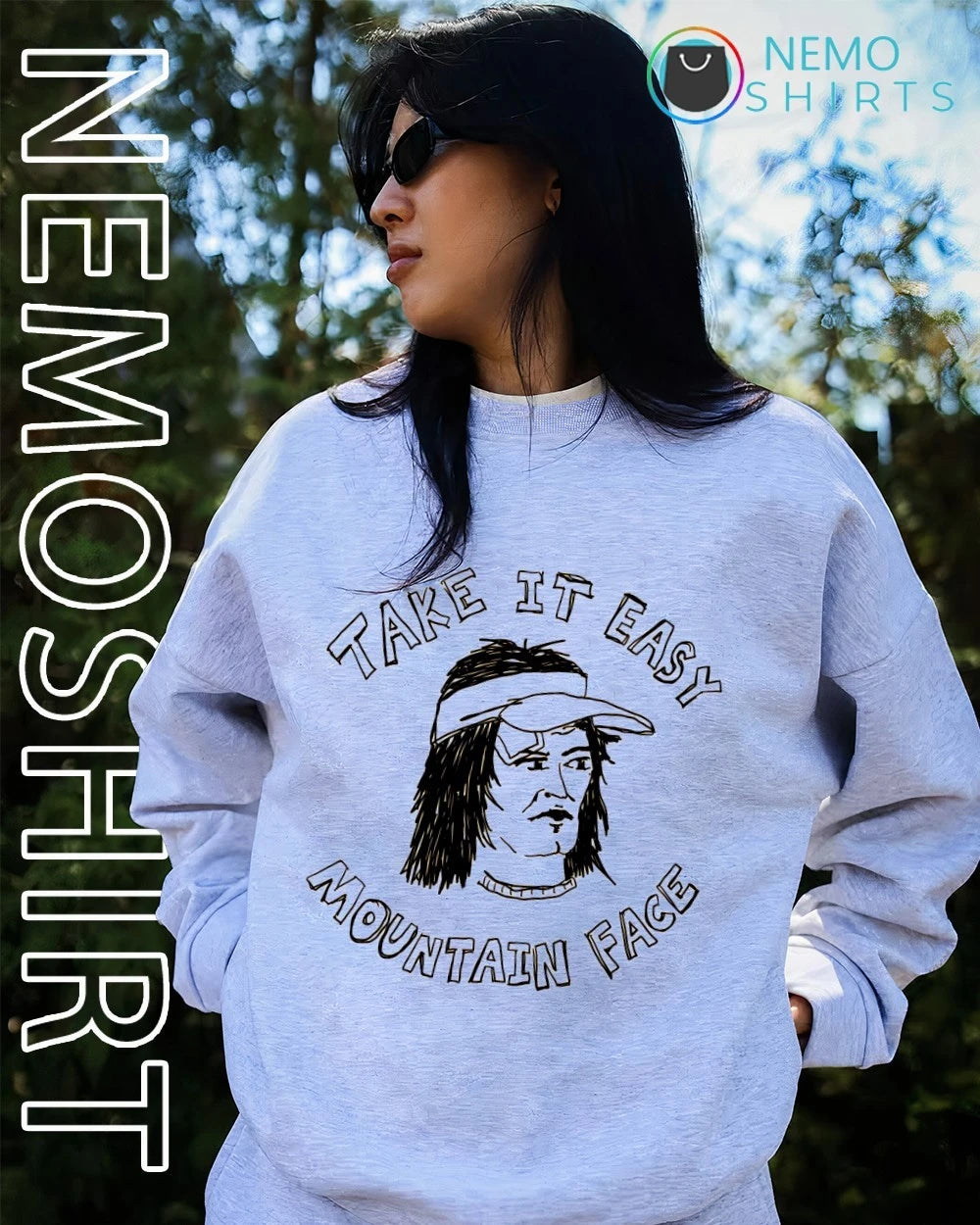 Take it easy mountain face - Adult & Kids T-Shirts, Sweatshirts & Hoodies apparel design preview 4