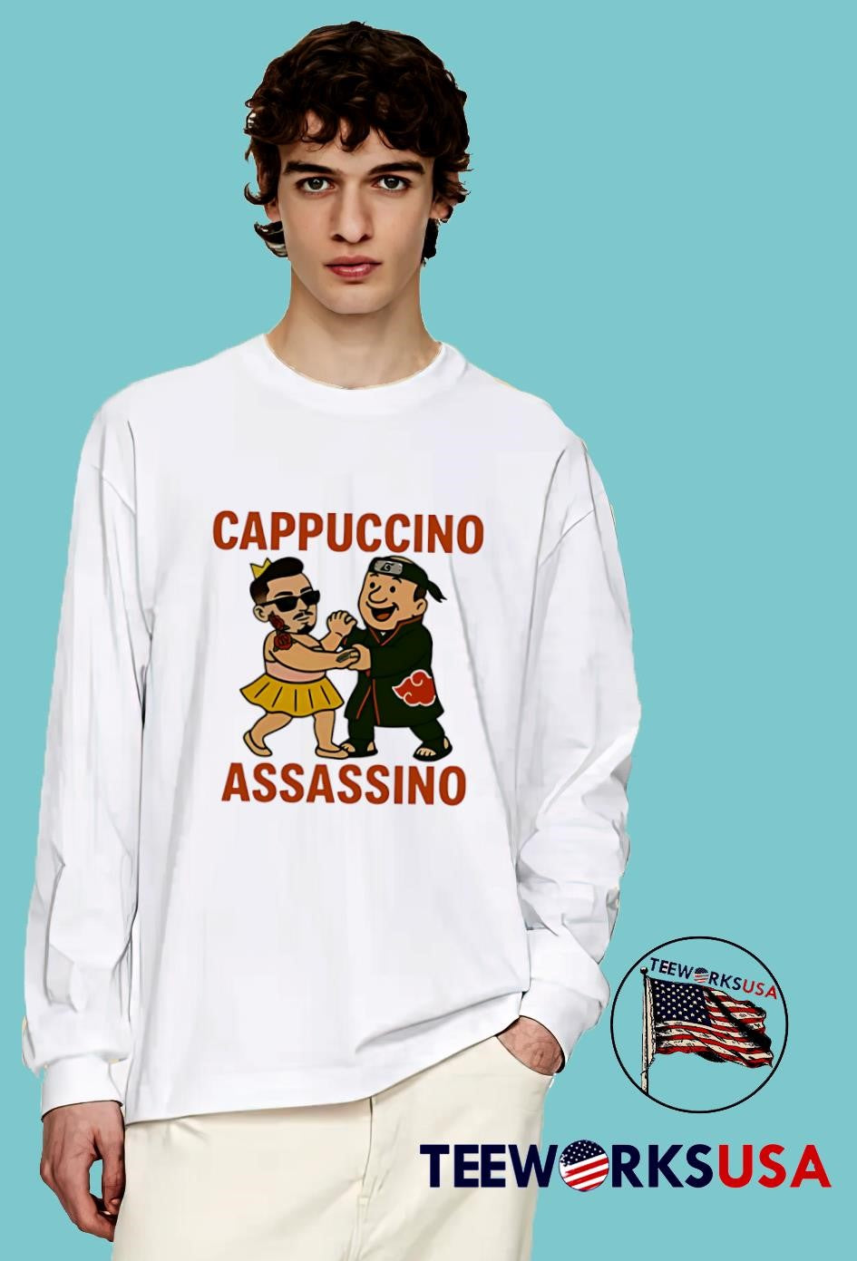 Crawly Goat Cappuccino Assassino - Adult & Kids T-Shirts, Sweatshirts & Hoodies apparel design preview 4