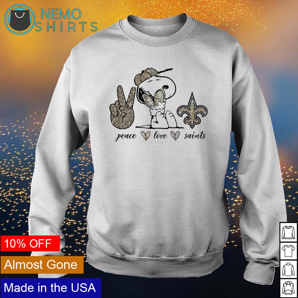 Snoopy peace love New Orleans Saints - Adult & Kids T-Shirts, Sweatshirts & Hoodies apparel design preview 4