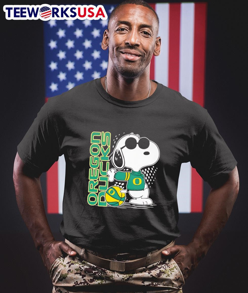 Snoopy stand Oregon Ducks - Adult & Kids T-Shirts, Sweatshirts & Hoodies apparel design preview 1