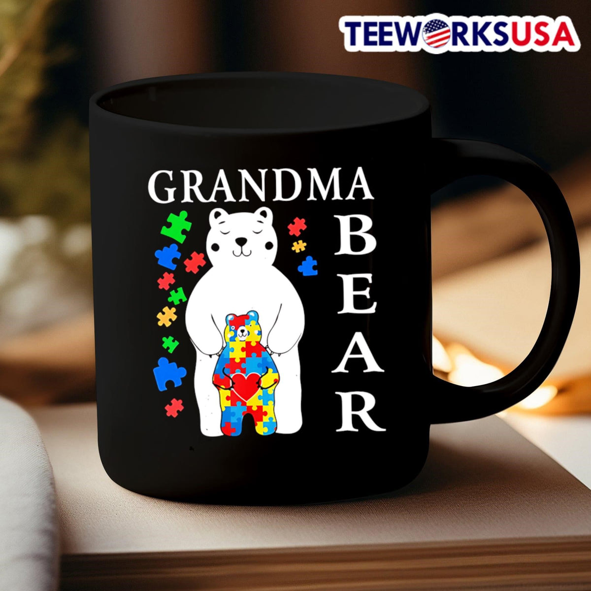Grandma bear Autism Awareness - Adult & Kids T-Shirts, Sweatshirts & Hoodies apparel design preview 3