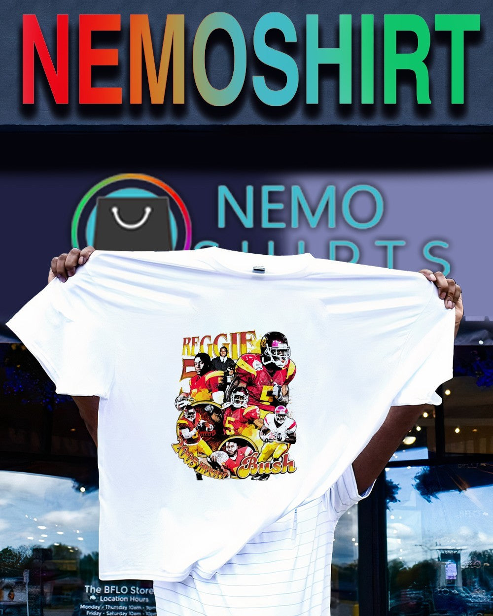 Reggie Bush USC Trojans 2005 Heisman Trophy player - Adult & Kids T-Shirts, Sweatshirts & Hoodies apparel design preview 1