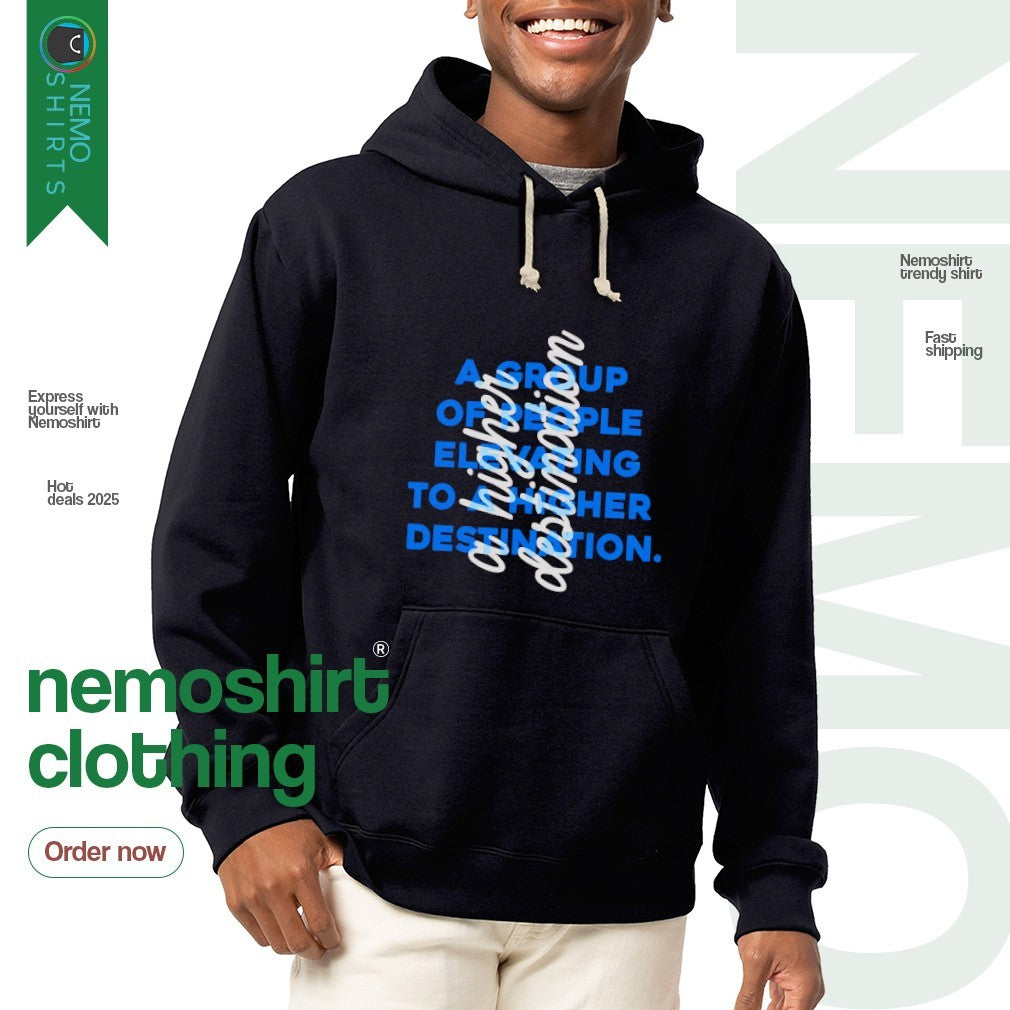 A higher destination group of people elevating to - Adult & Kids T-Shirts, Sweatshirts & Hoodies apparel design preview 2