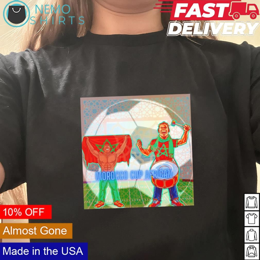 Morocco fans in African Cup - Adult & Kids T-Shirts, Sweatshirts & Hoodies apparel design preview 3