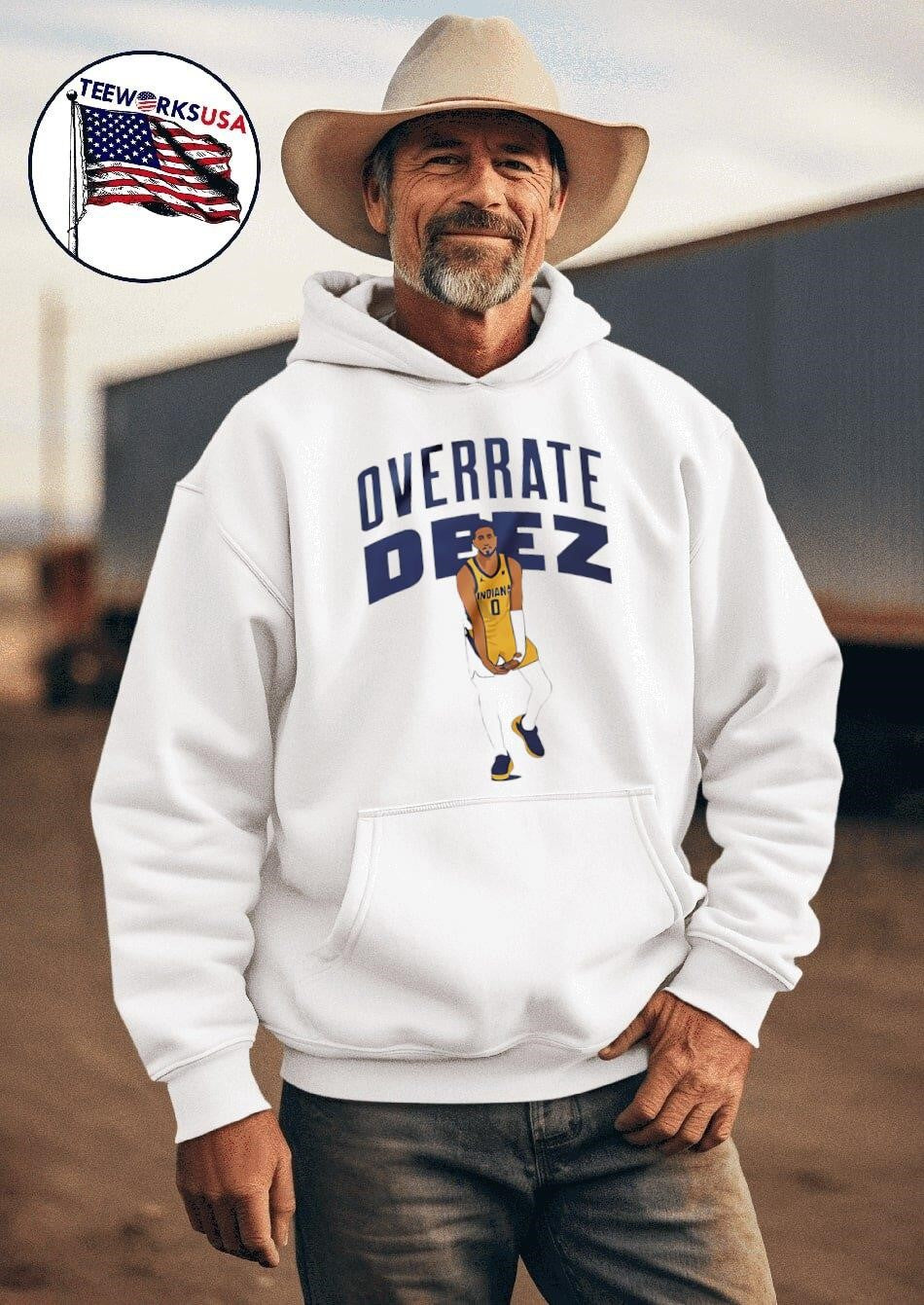 Overrate Deez Tyrese Indiana Pacers - Adult & Kids T-Shirts, Sweatshirts & Hoodies apparel design preview 2