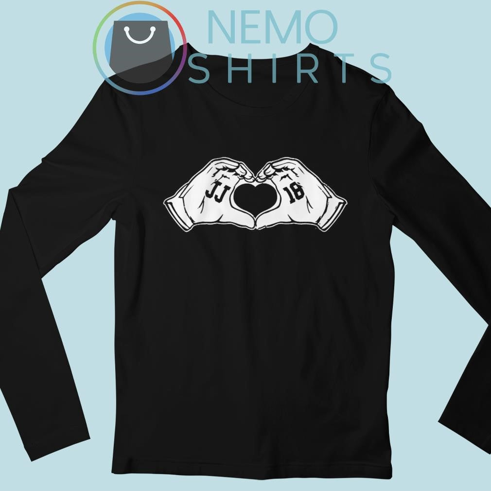 JJ 18 Justin Jefferson heart hands - Adult & Kids T-Shirts, Sweatshirts & Hoodies apparel design preview 3