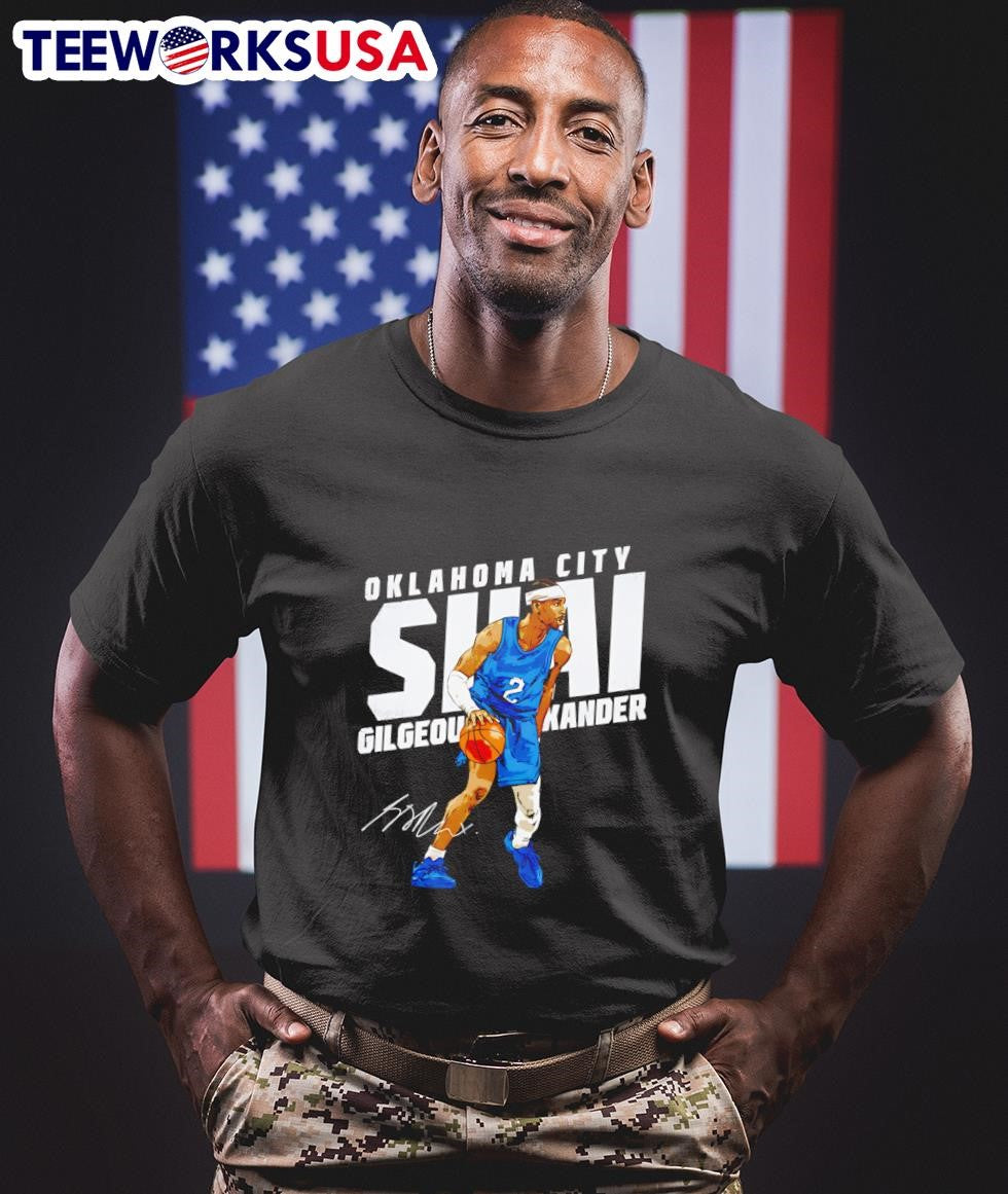 Shai Gilgeous-Alexander Oklahoma City slant - Adult & Kids T-Shirts, Sweatshirts & Hoodies apparel design preview 1