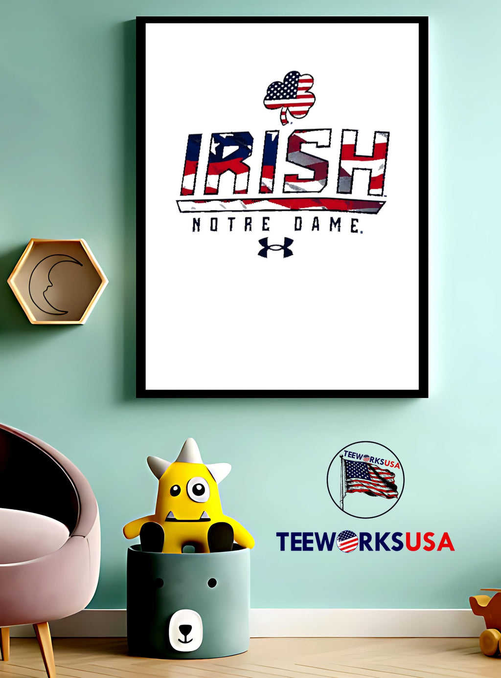 Notre Dame Fighting Irish Americana - Adult & Kids T-Shirts, Sweatshirts & Hoodies apparel design preview 3