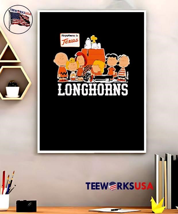 Texas Longhorn The Peanuts Happiness - Adult & Kids T-Shirts, Sweatshirts & Hoodies apparel design preview 5