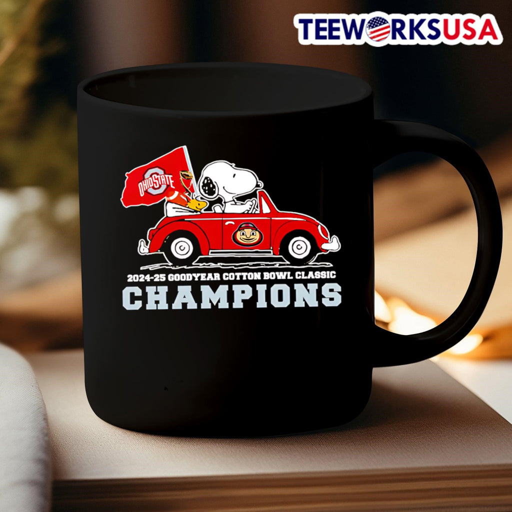 Snoopy driving car 2024-25 Goodyear Cotton Bowl - Adult & Kids T-Shirts, Sweatshirts & Hoodies apparel design preview 3