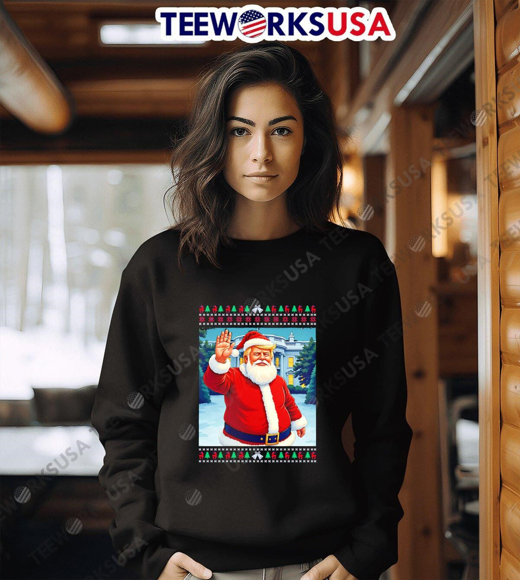 Trump Santa Funny Christmas Ugly - Adult & Kids T-Shirts, Sweatshirts & Hoodies apparel design preview 6