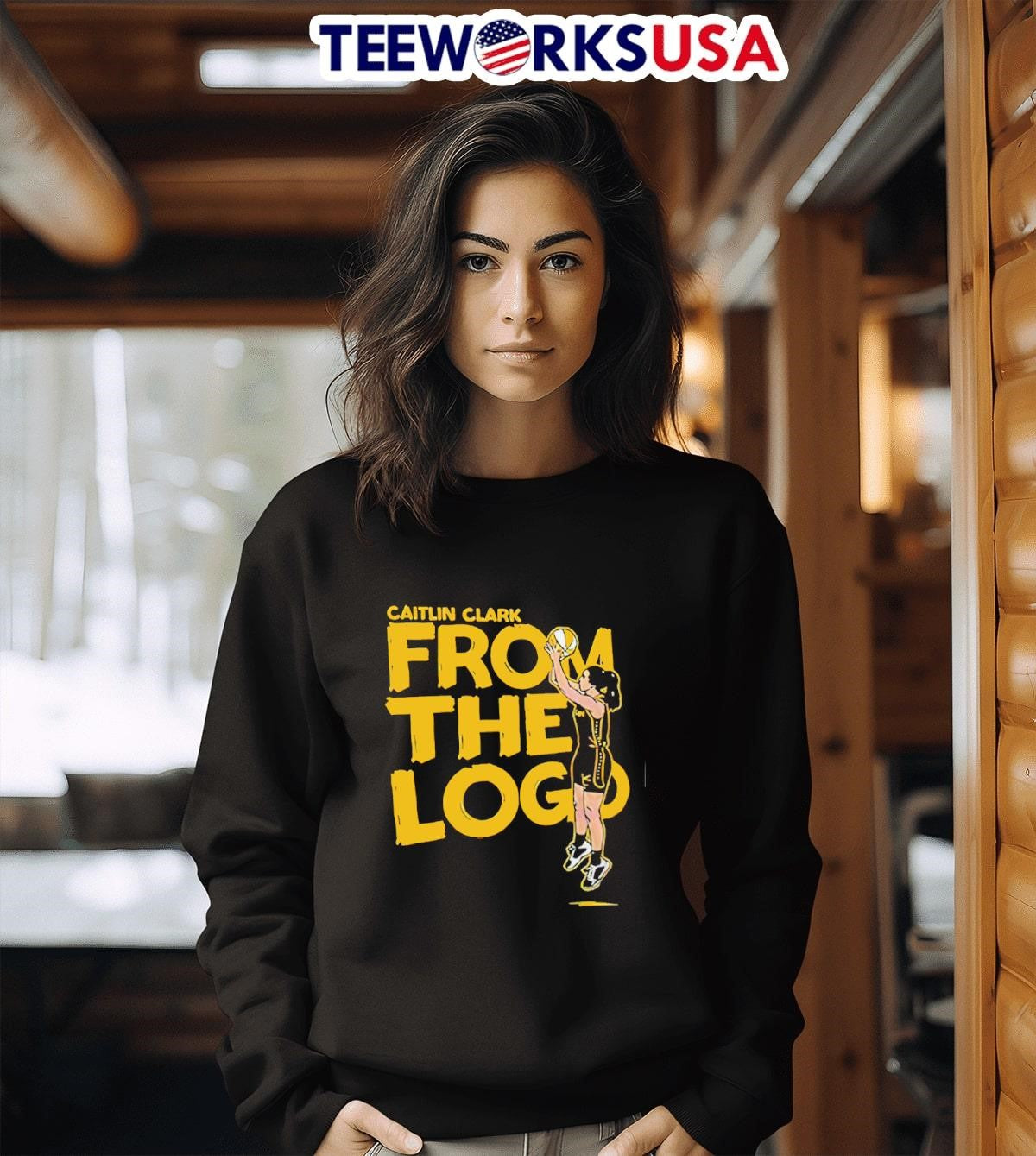 Caitlin Clark From The Logo Basketball - Adult & Kids T-Shirts, Sweatshirts & Hoodies apparel design preview 3
