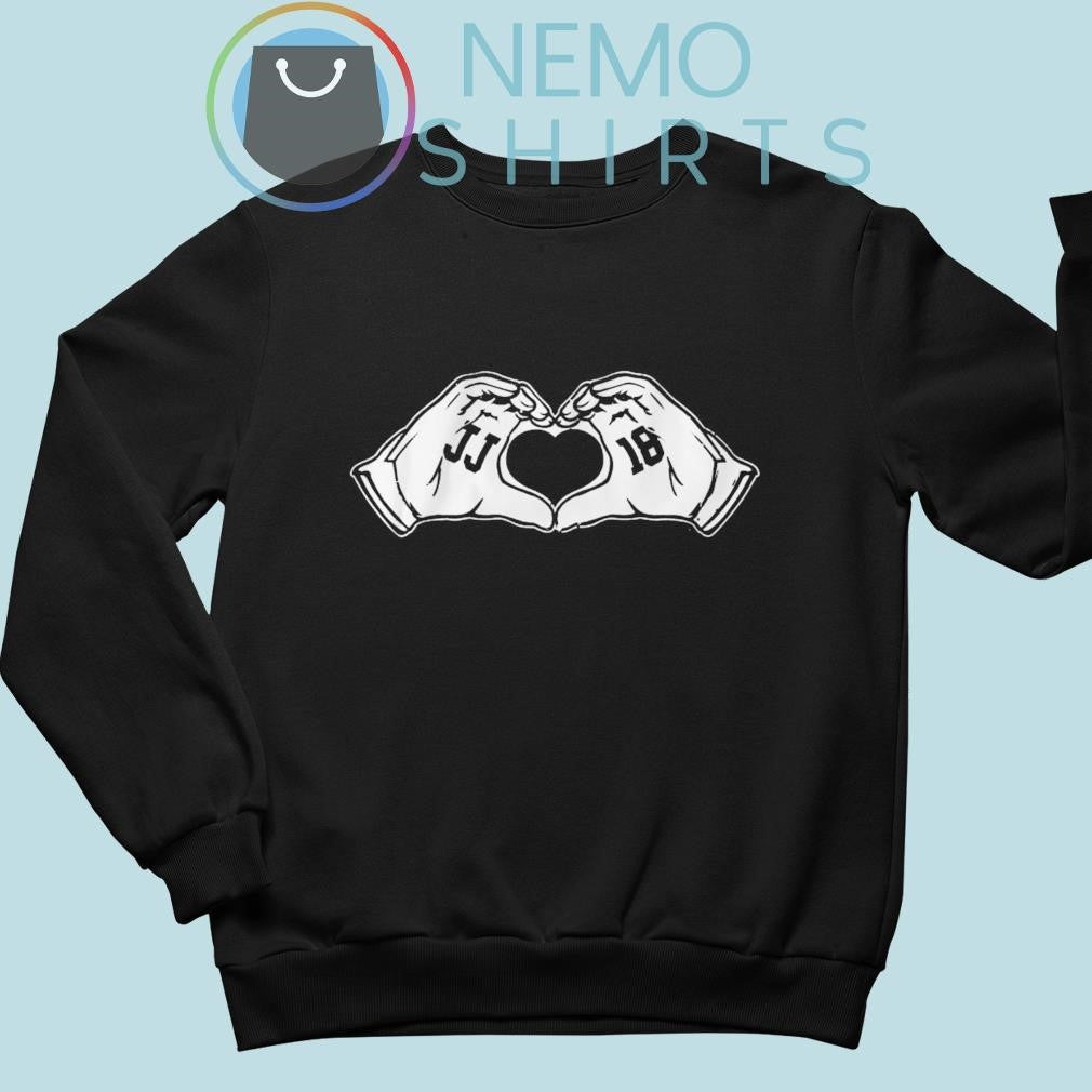 JJ 18 Justin Jefferson heart hands - Adult & Kids T-Shirts, Sweatshirts & Hoodies apparel design preview 5