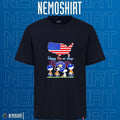 Houston Astros Peanuts characters walking happy 4th - Adult & Kids T-Shirts, Sweatshirts & Hoodies apparel design preview 1