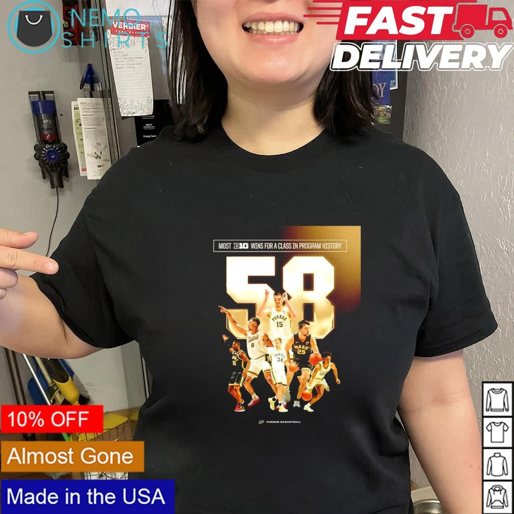 Purdue Boilermakers 58 most B1G wins for a class in - Adult & Kids T-Shirts, Sweatshirts & Hoodies apparel design preview 1