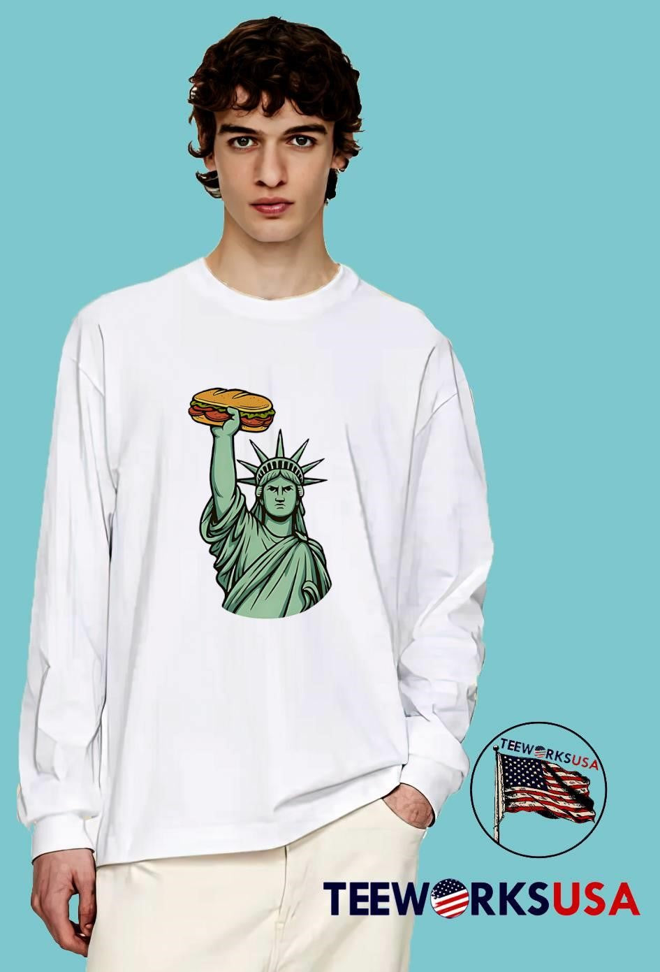 DC Sandwich Statue Of Liberty - Adult & Kids T-Shirts, Sweatshirts & Hoodies apparel design preview 4