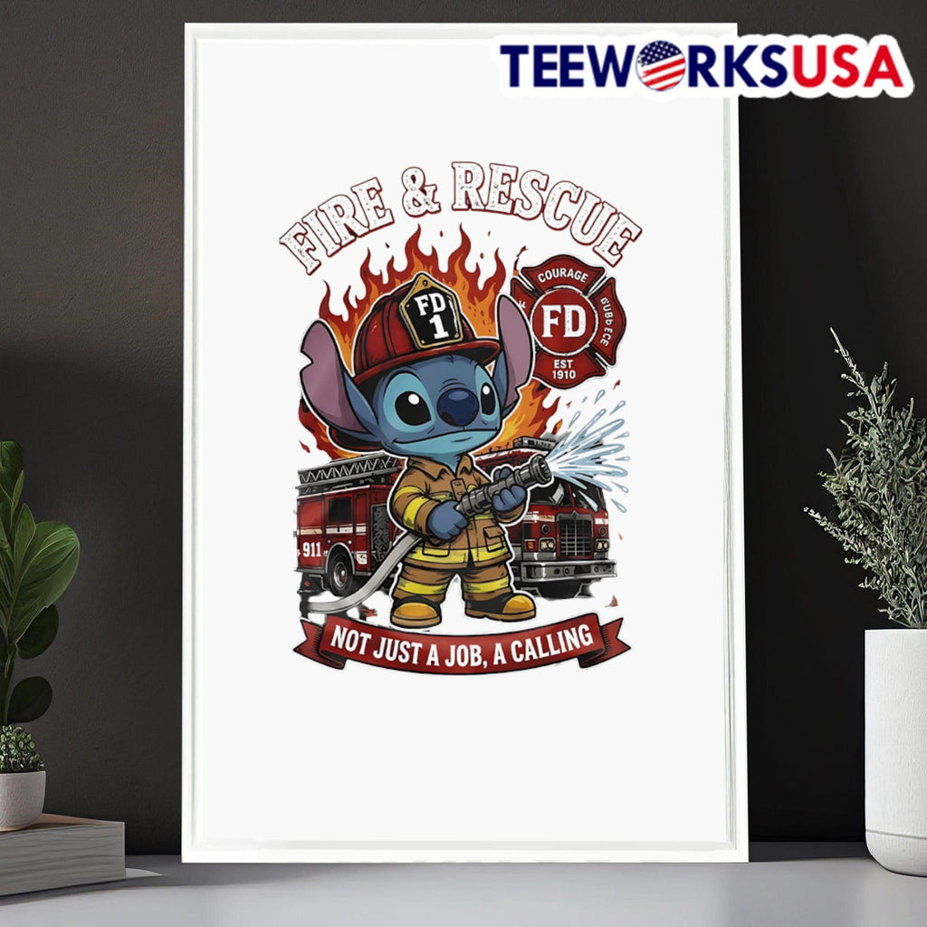Fire And Rescue Not Just A Job Calling Stitch - Adult & Kids T-Shirts, Sweatshirts & Hoodies apparel design preview 6