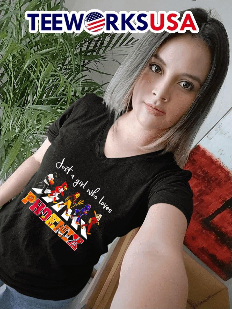 Just a girl who loves Phoenix sports mascot - Adult & Kids T-Shirts, Sweatshirts & Hoodies apparel design preview 7