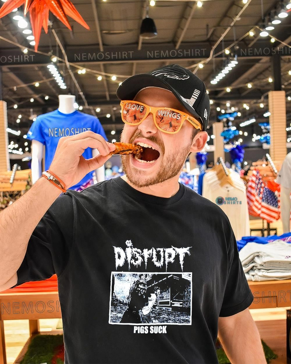 Disrupt Pigs Suck crust punk band - Adult & Kids T-Shirts, Sweatshirts & Hoodies apparel design preview 1