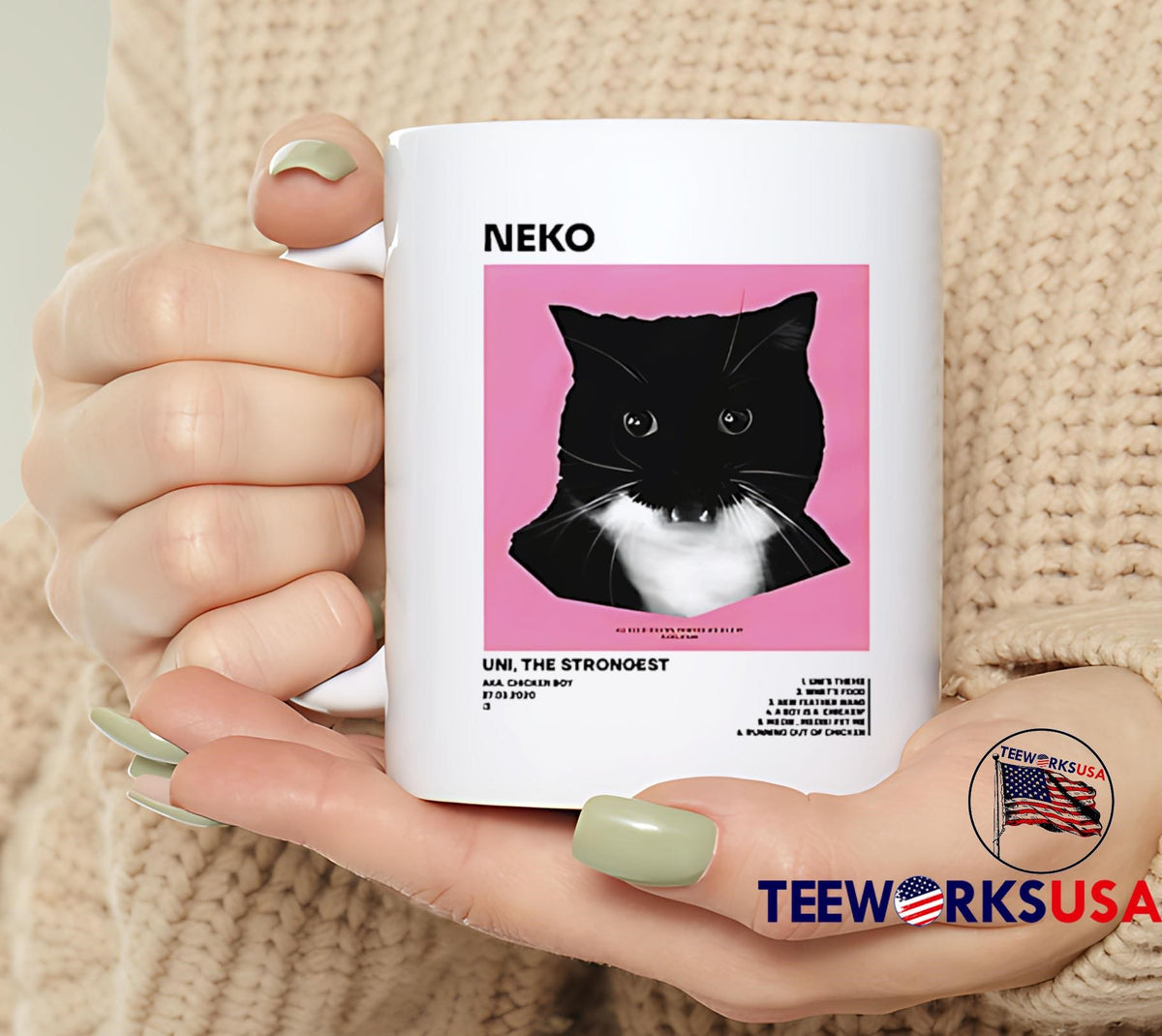Neko Uni The Strongest black cat - Adult & Kids T-Shirts, Sweatshirts & Hoodies apparel design preview 6