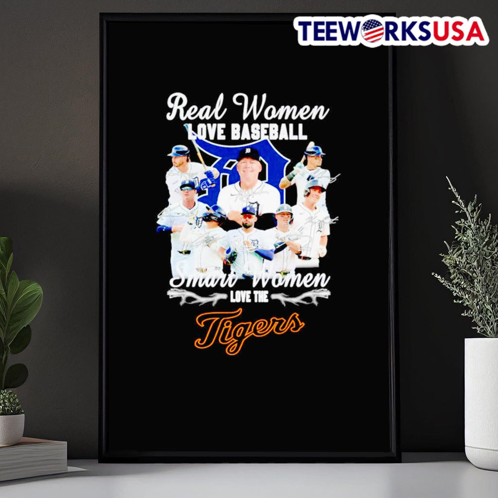 Real women love baseball smart the Detroit Tigers - Adult & Kids T-Shirts, Sweatshirts & Hoodies apparel design preview 5