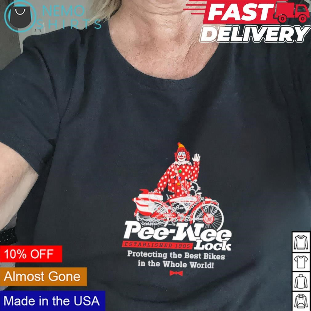 Pee-Wee lock est 11985 protecting the best bikes in - Adult & Kids T-Shirts, Sweatshirts & Hoodies apparel design preview 2