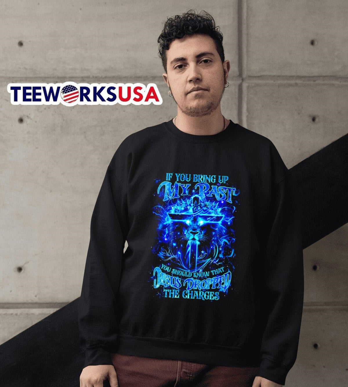 Lion if you bring up my past should know that Jesus - Adult & Kids T-Shirts, Sweatshirts & Hoodies apparel design preview 6