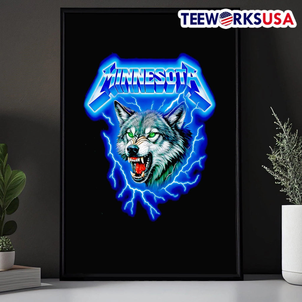 Minnesota Wolf With Lightning - Adult & Kids T-Shirts, Sweatshirts & Hoodies apparel design preview 5