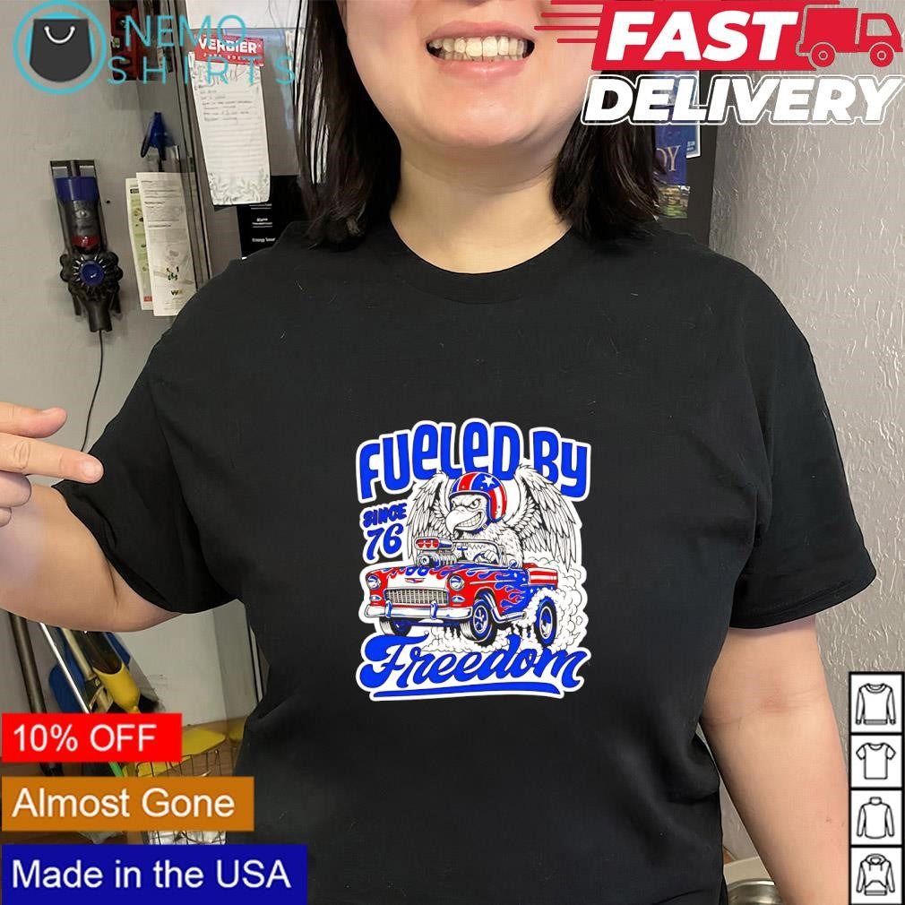 Fueled by freedom hot rod eagle since 76 - Adult & Kids T-Shirts, Sweatshirts & Hoodies apparel design preview 2