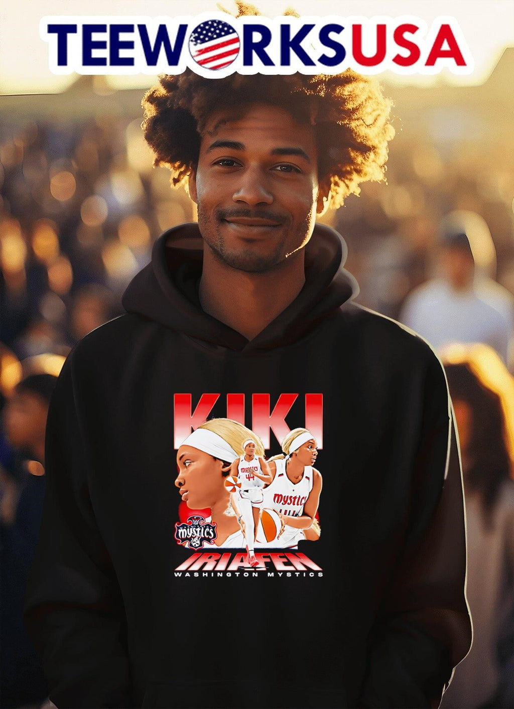 Kiki Iriafen Washington Mystics vintage graphic - Adult & Kids T-Shirts, Sweatshirts & Hoodies apparel design preview 2