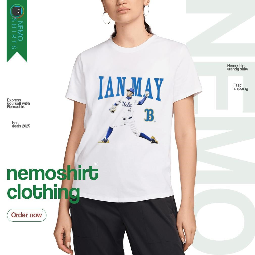 Ian May UCLA Bruins baseball illustrated - Adult & Kids T-Shirts, Sweatshirts & Hoodies apparel design preview 3