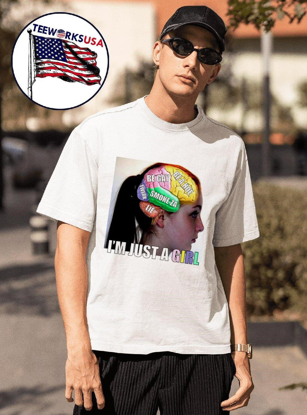 I'm just a girl be gay hoe smoke za lie twerk - Adult & Kids T-Shirts, Sweatshirts & Hoodies apparel design preview 1